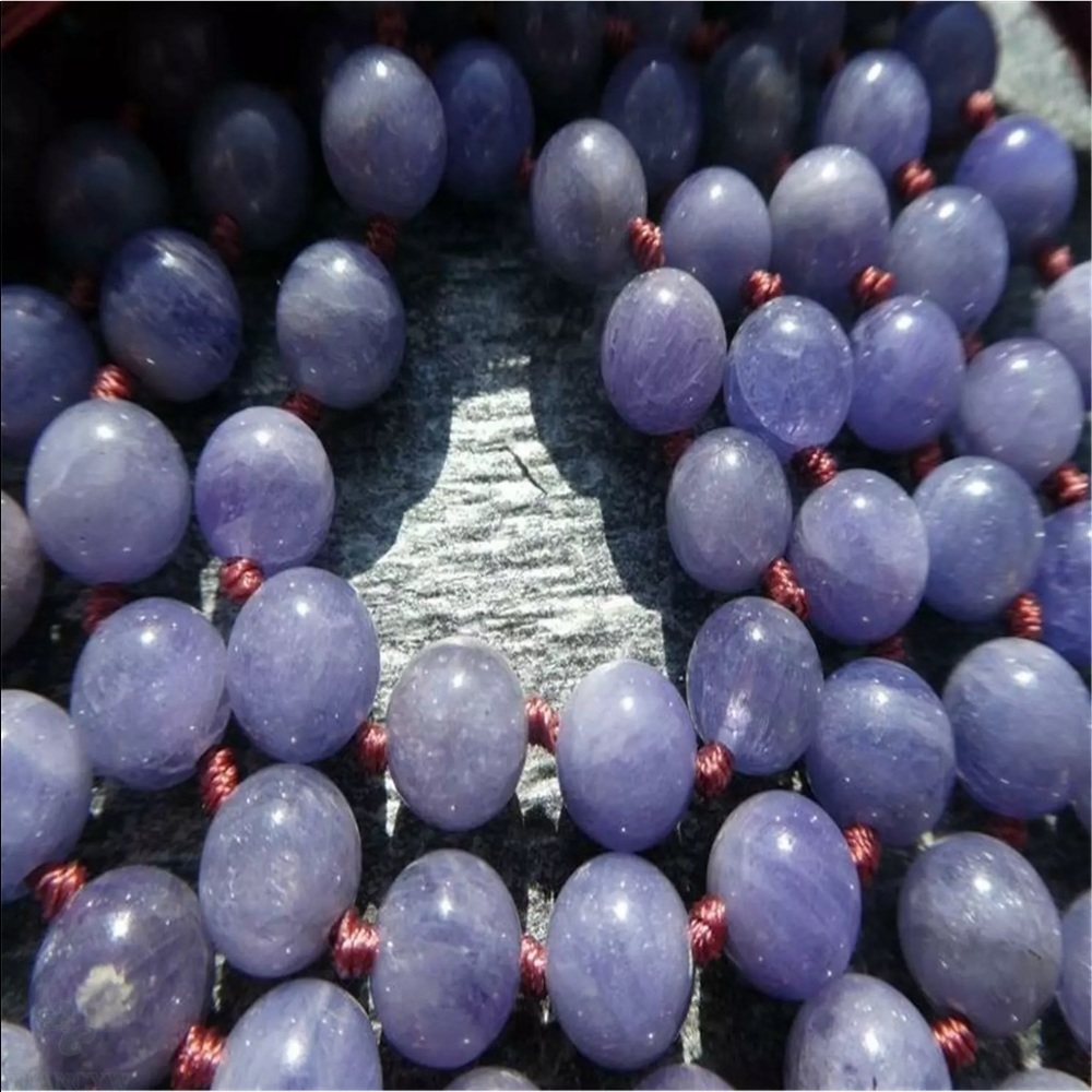 Genuine Tanzanite 8 mm and 6 mm mala necklace/bracelet - Picture 2 of 4